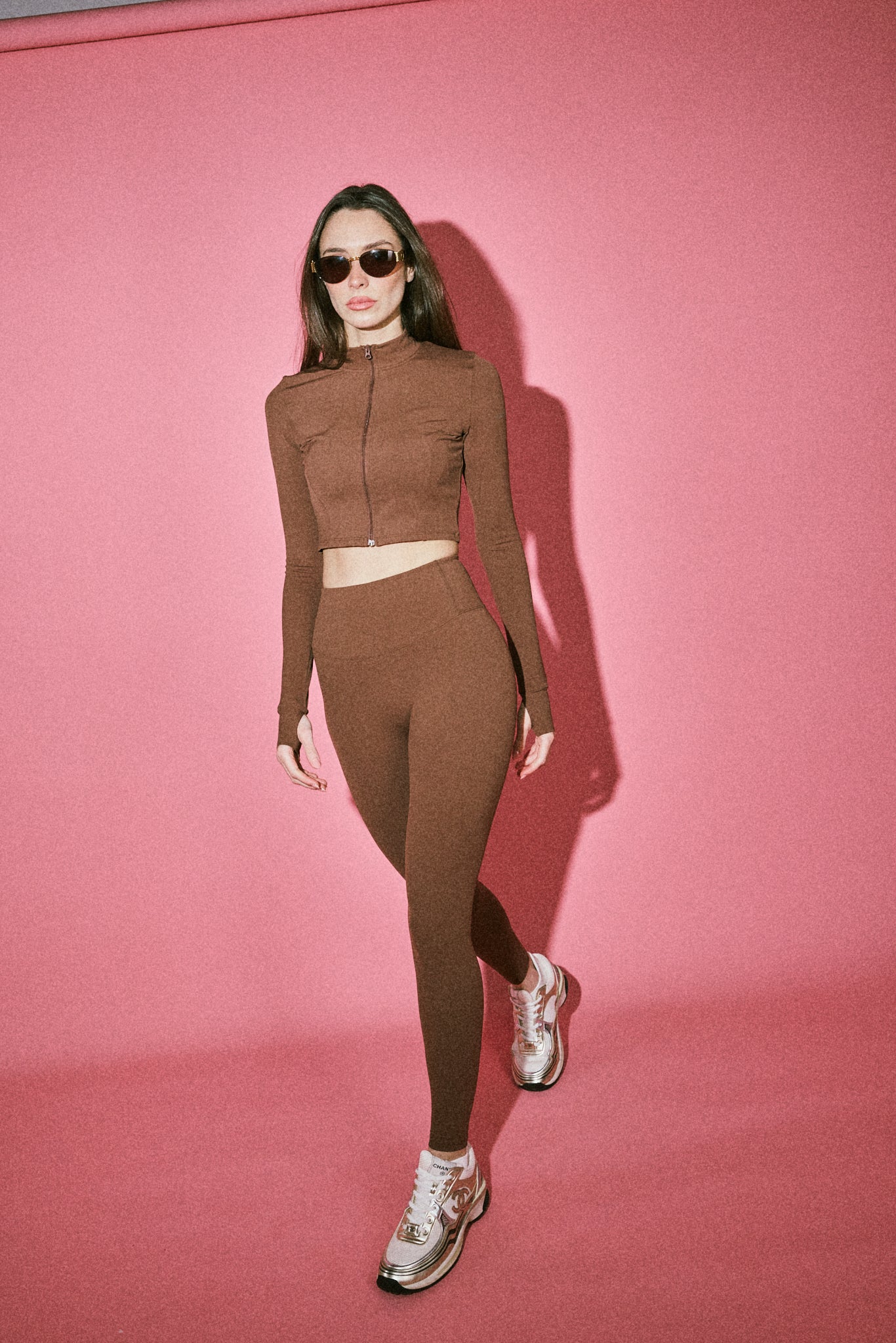 SILK SOFSKIN SCULPT ZIP JACKET in mocha