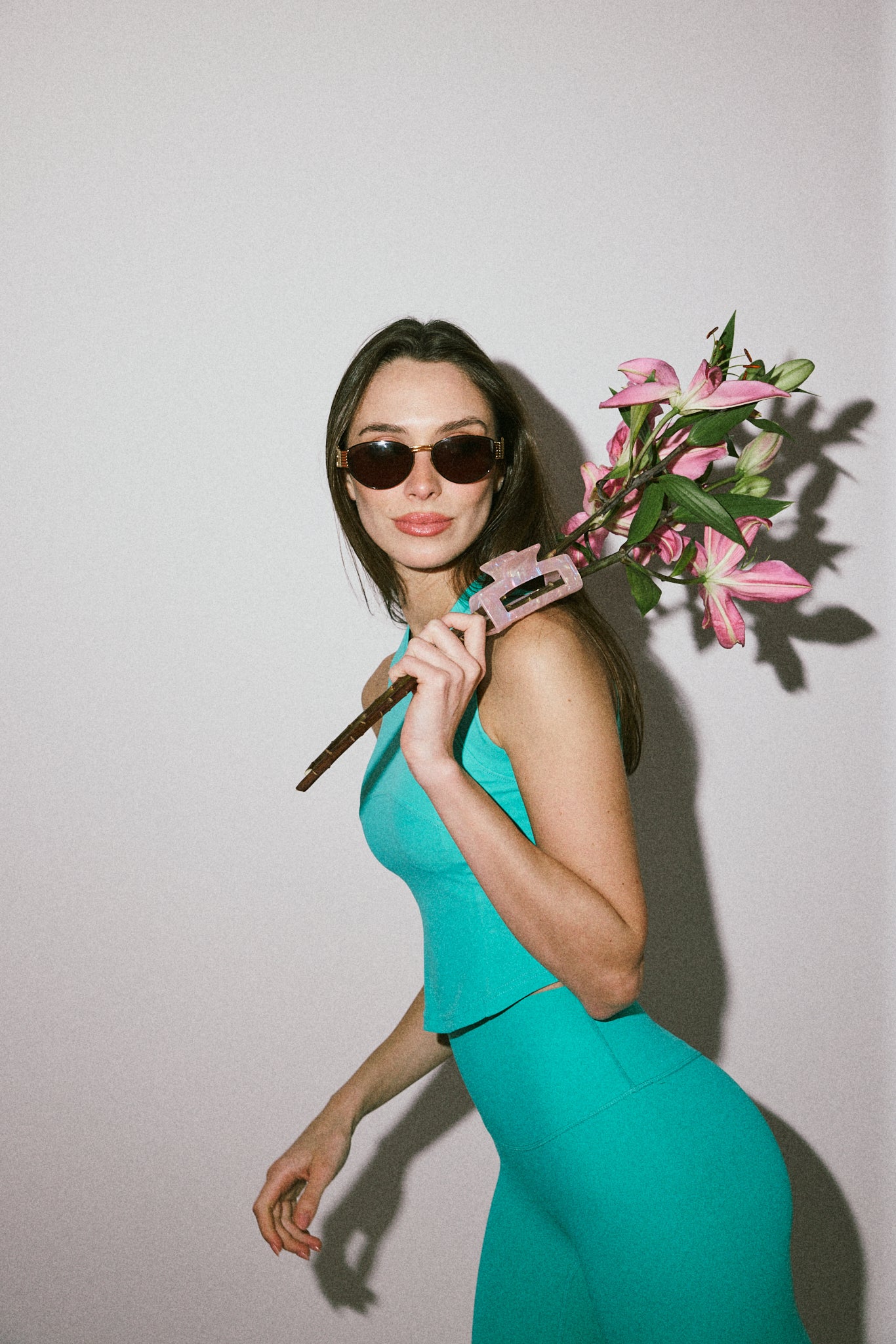 SoftSkin Sleek Bra Tank in tiffany blue
