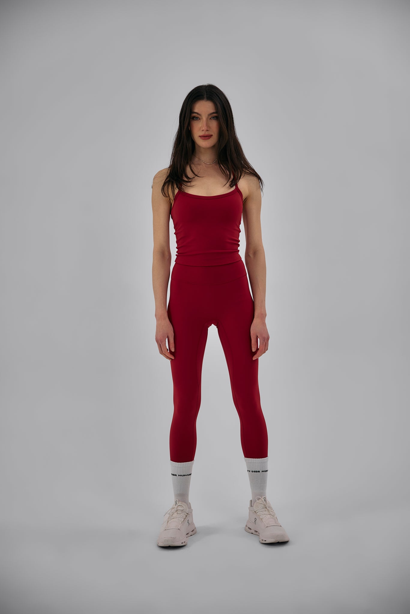 Airbrushed High-Waist Sculpting Legging in Bold red