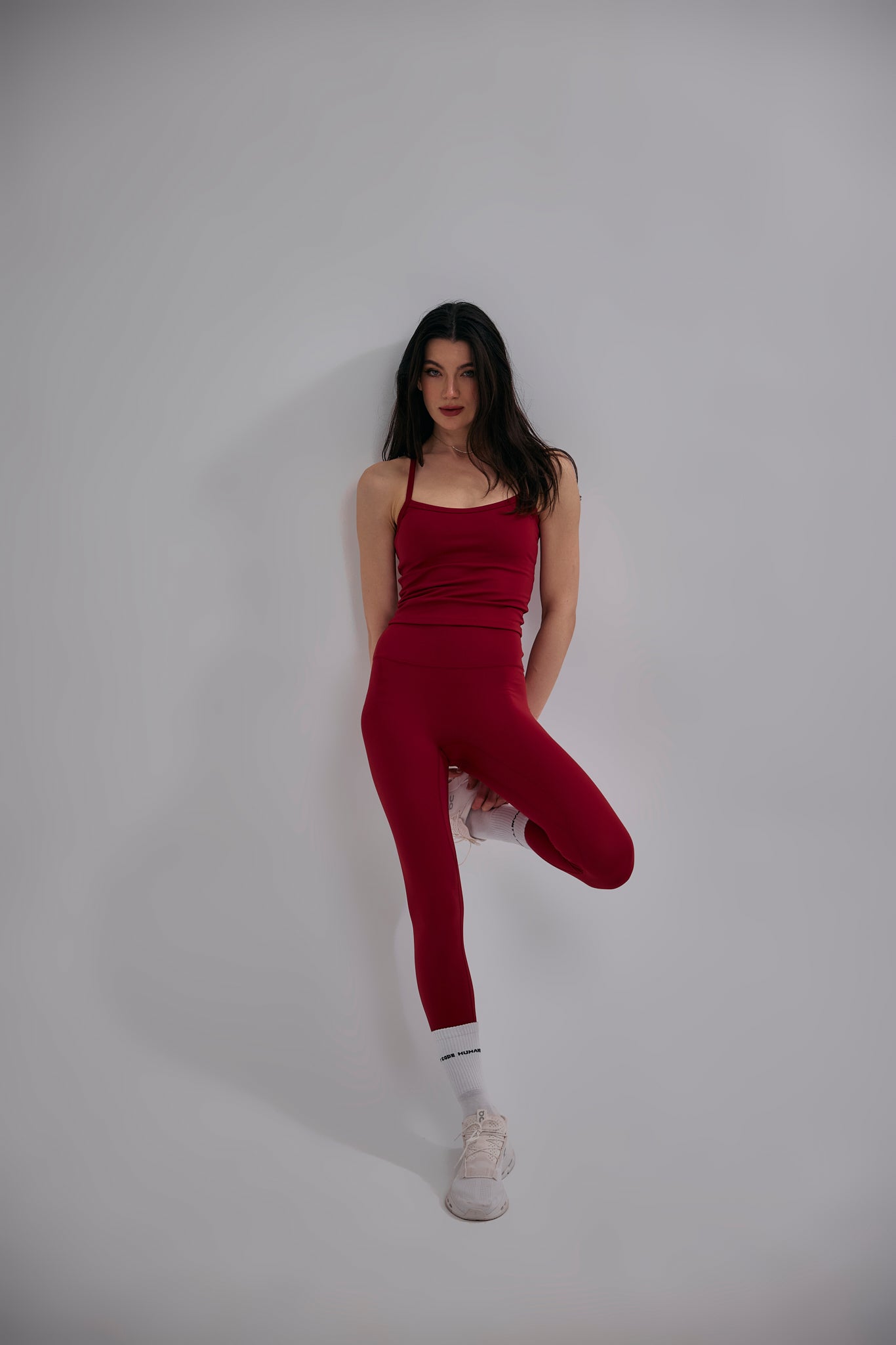 Airbrushed High-Waist Sculpting Legging in Bold red