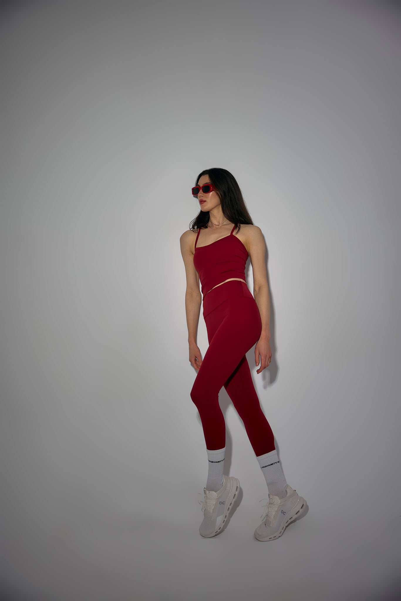 Airbrushed High-Waist Sculpting Legging in Bold red