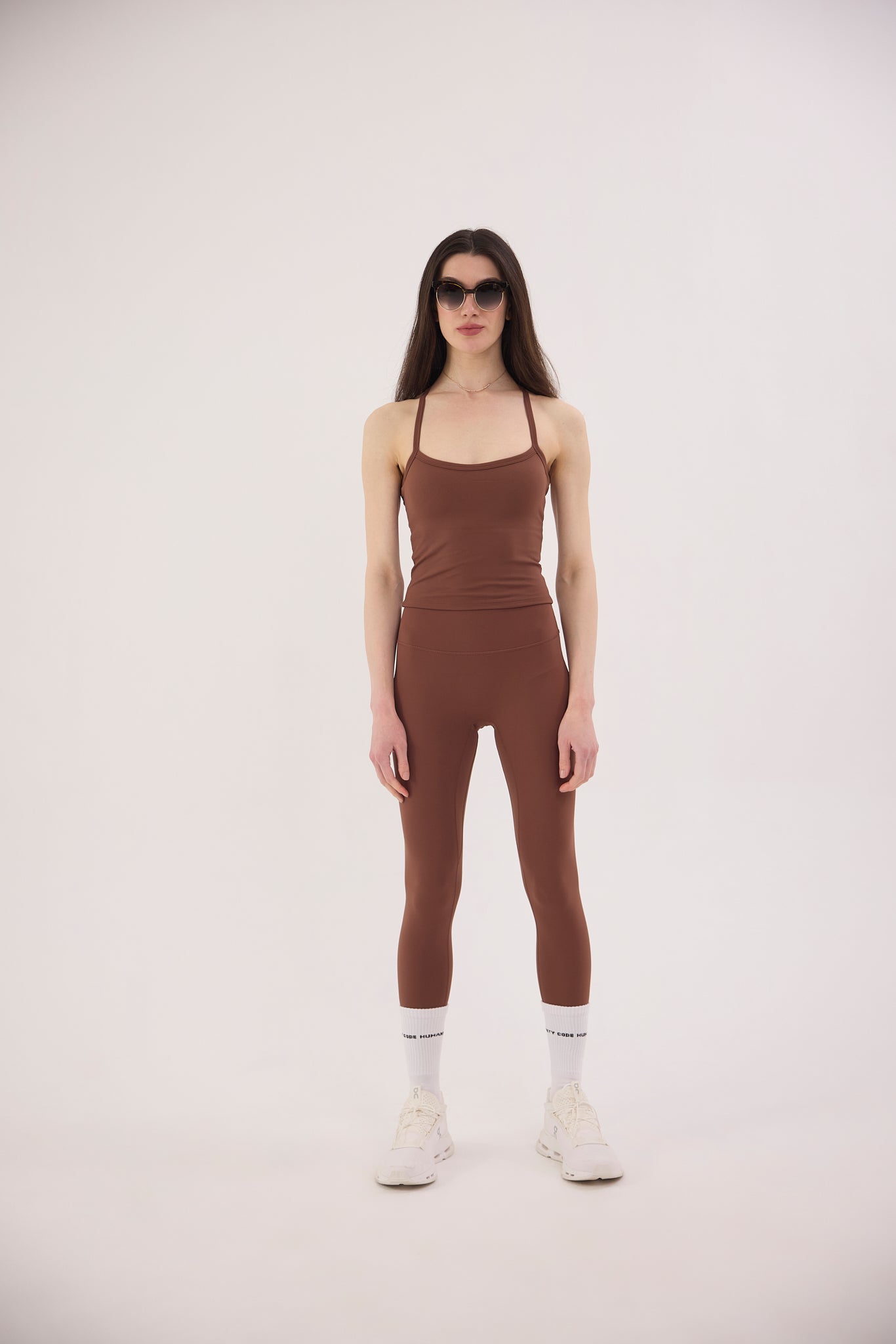 Airbrushed High-Waist Sculpting Legging in Mocha brown