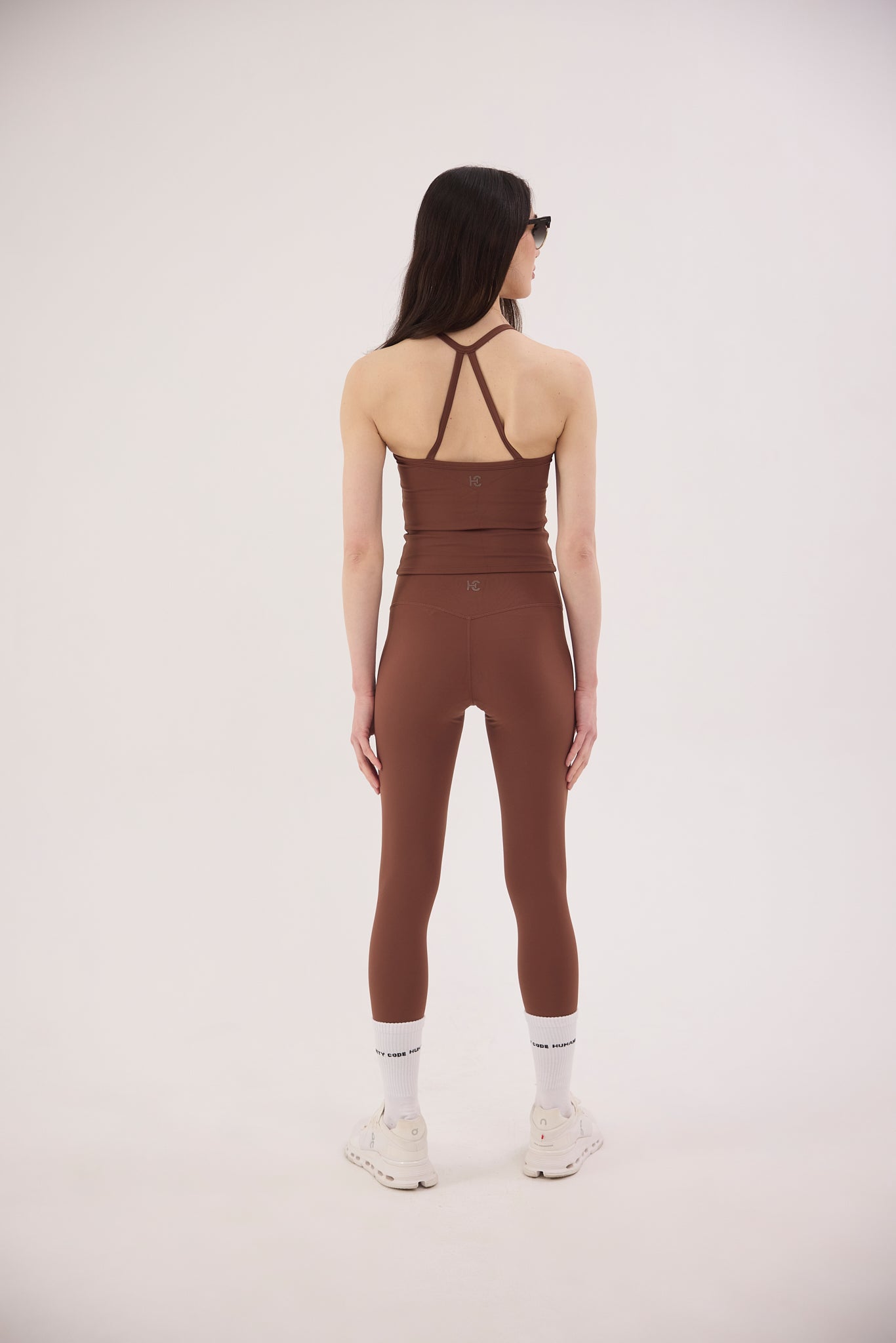 Airbrushed High-Waist Sculpting Legging in Mocha brown