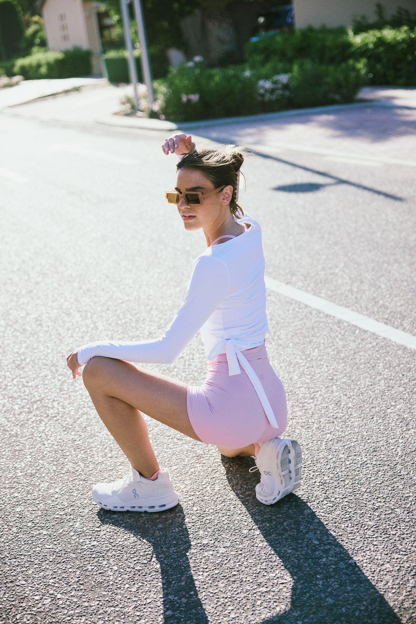 Airbrushed Mini Shorts in blush pink