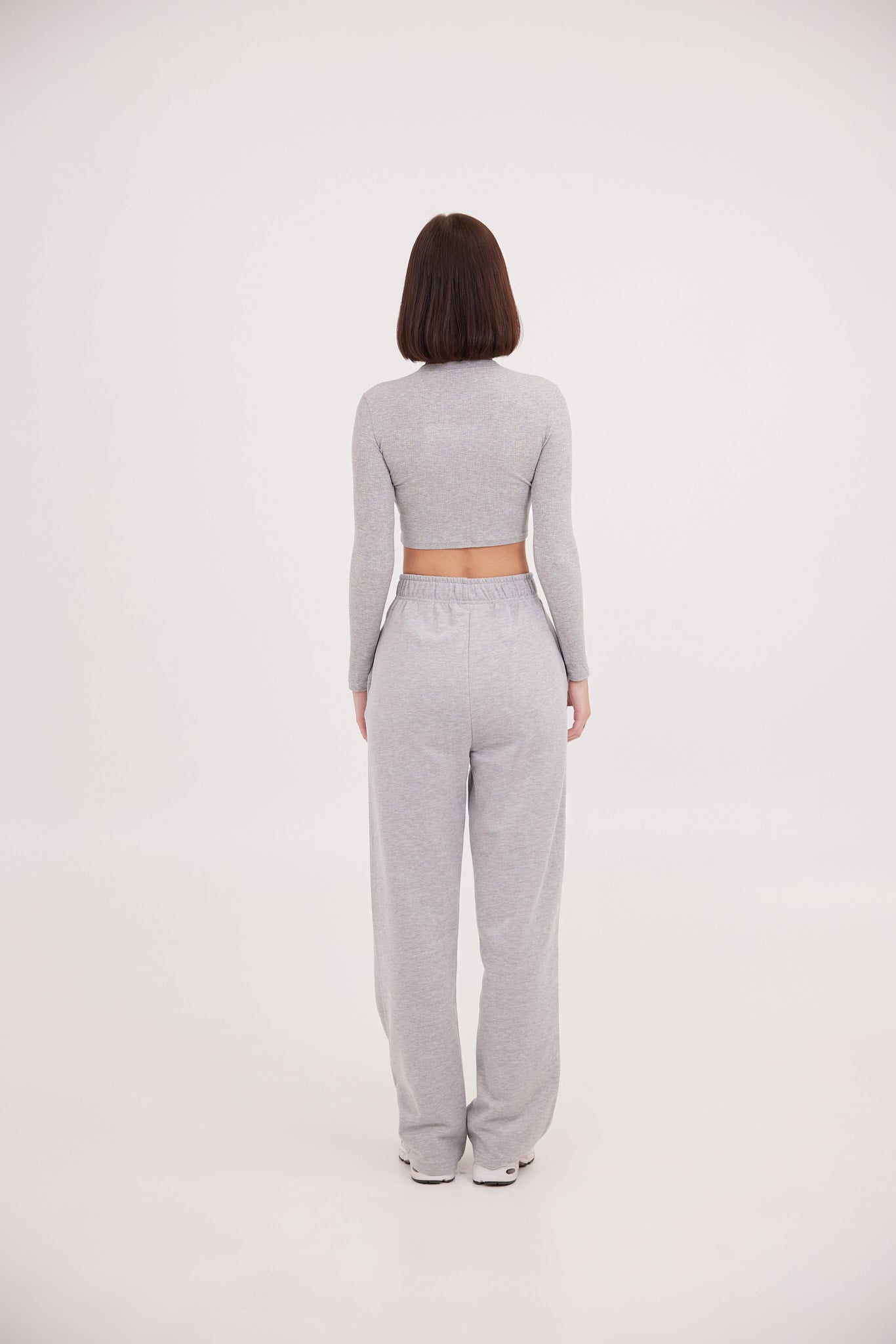 VelvetEase cotton wide-leg pant Grey