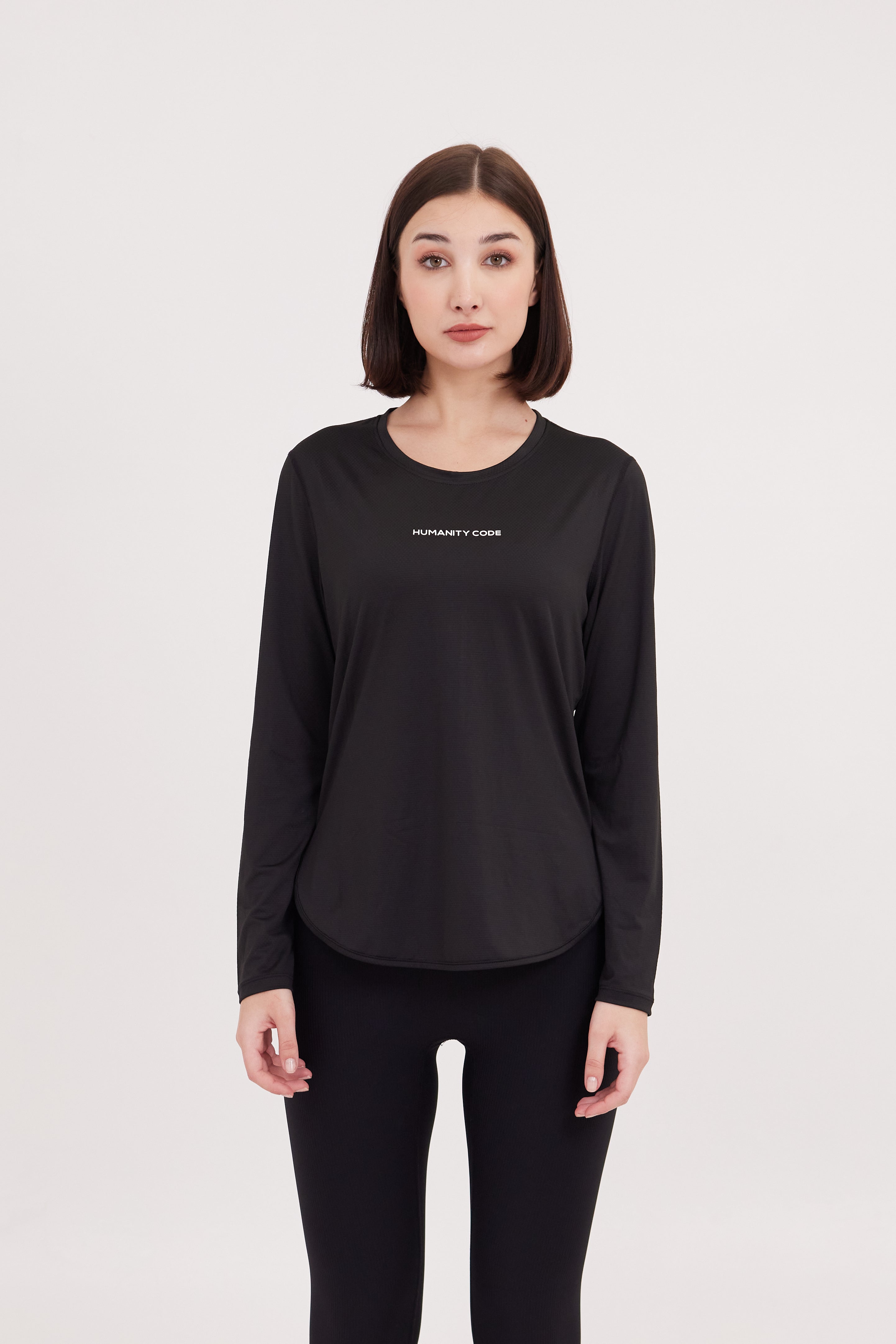 Seamless Long sleeve Top In Black