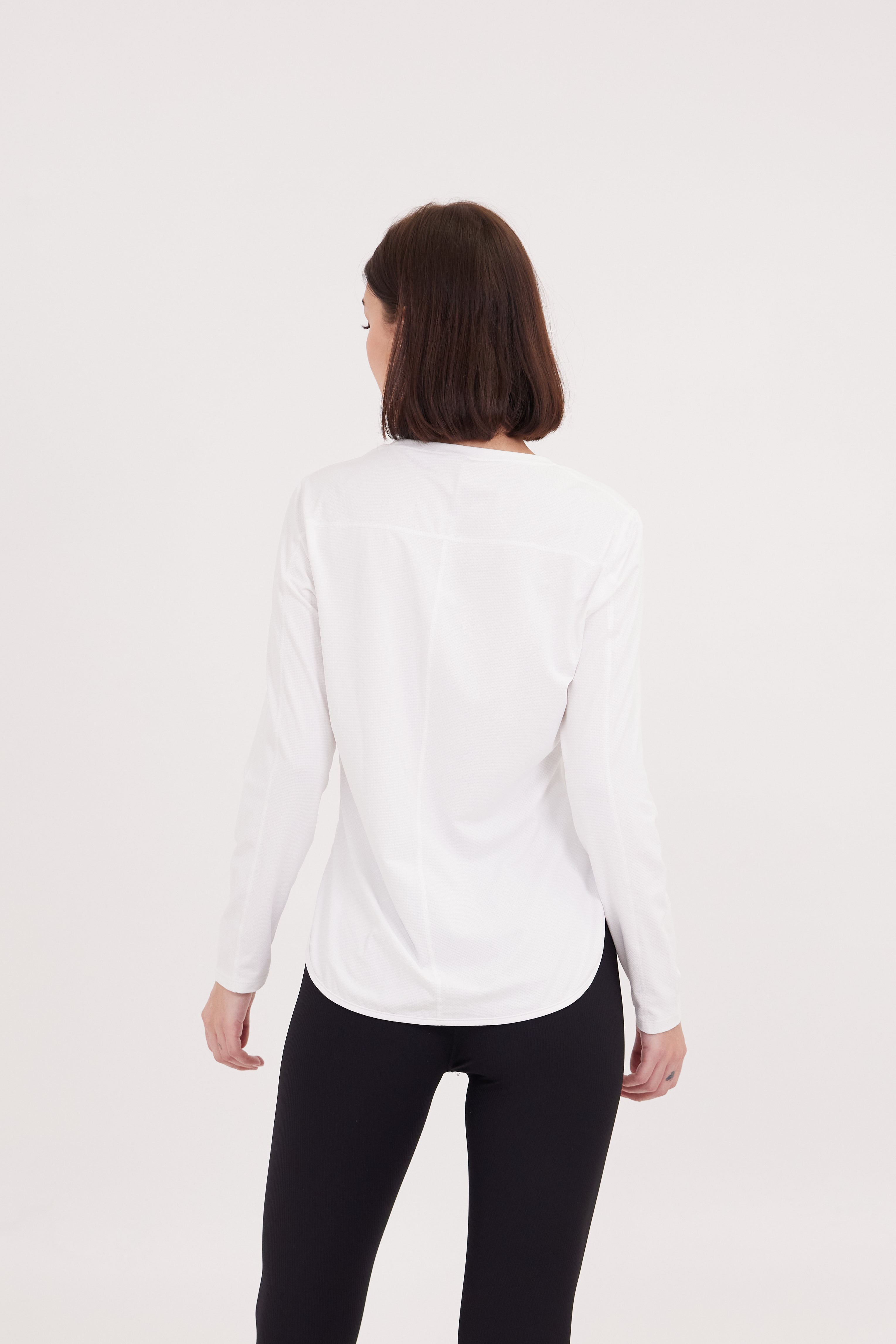 SEAMLESS LONG SLEEVE TOP White