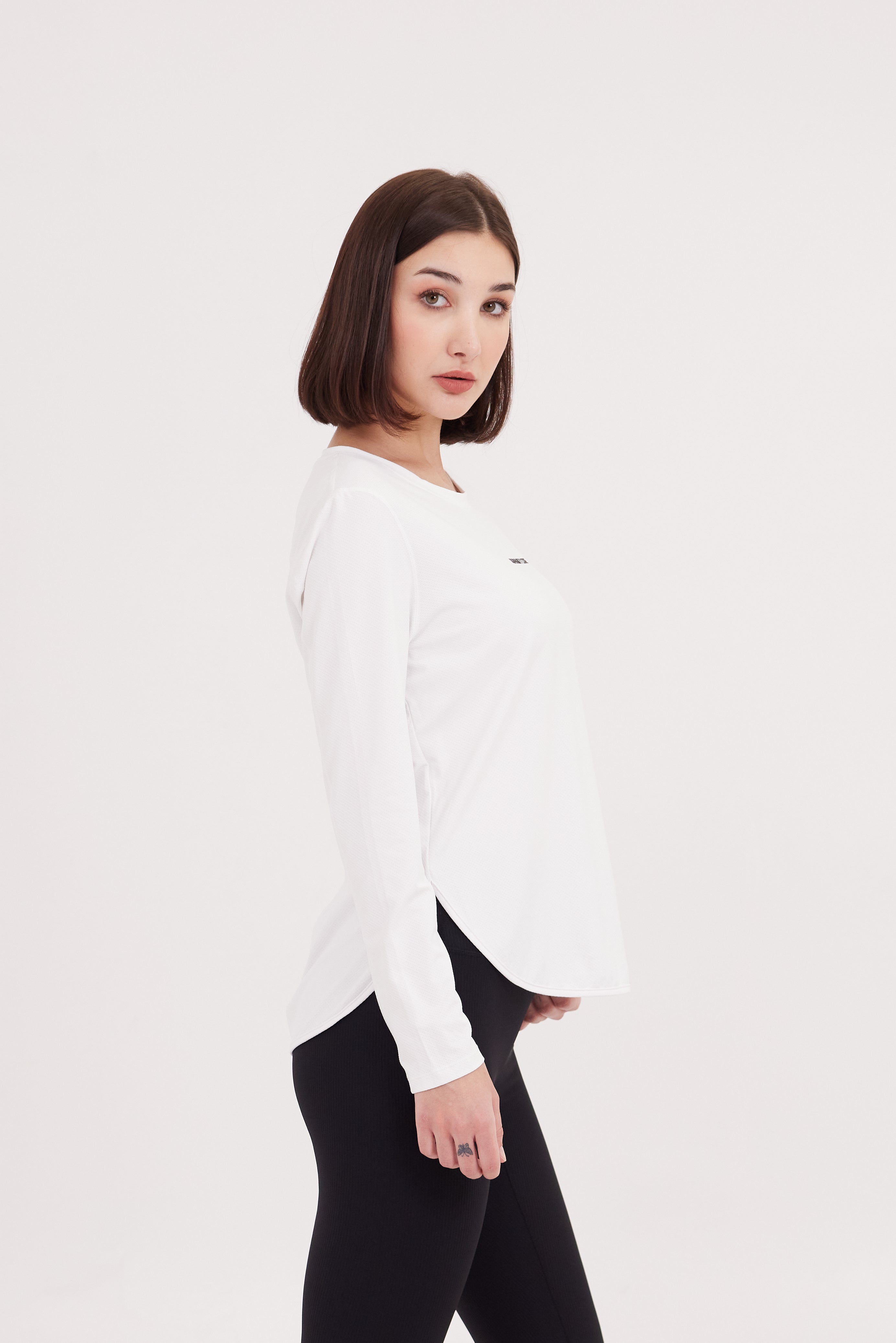 SEAMLESS LONG SLEEVE TOP White