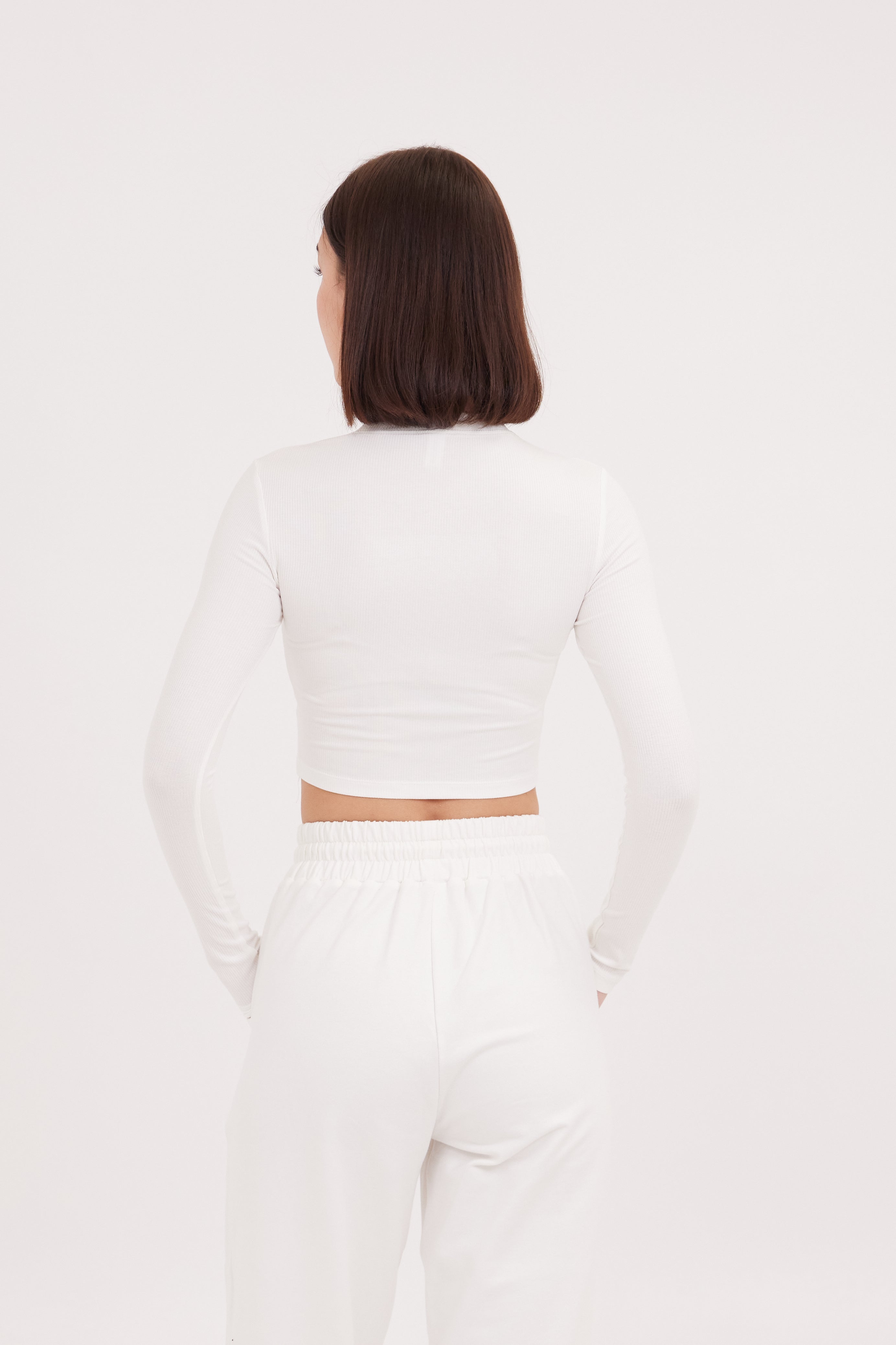 sculpt fit long sleeve top White