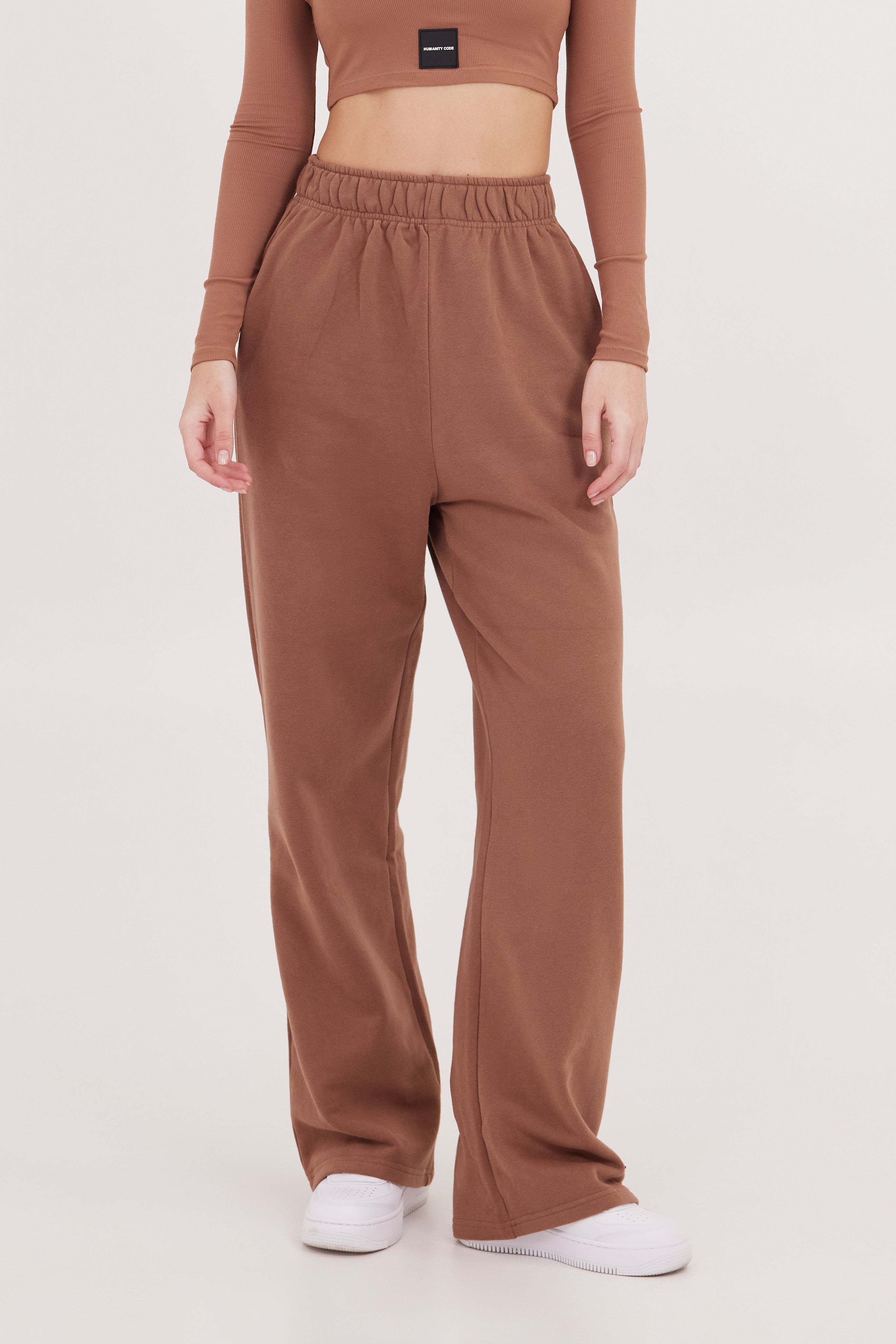 VelvetEase cotton wide leg-pant Espresso