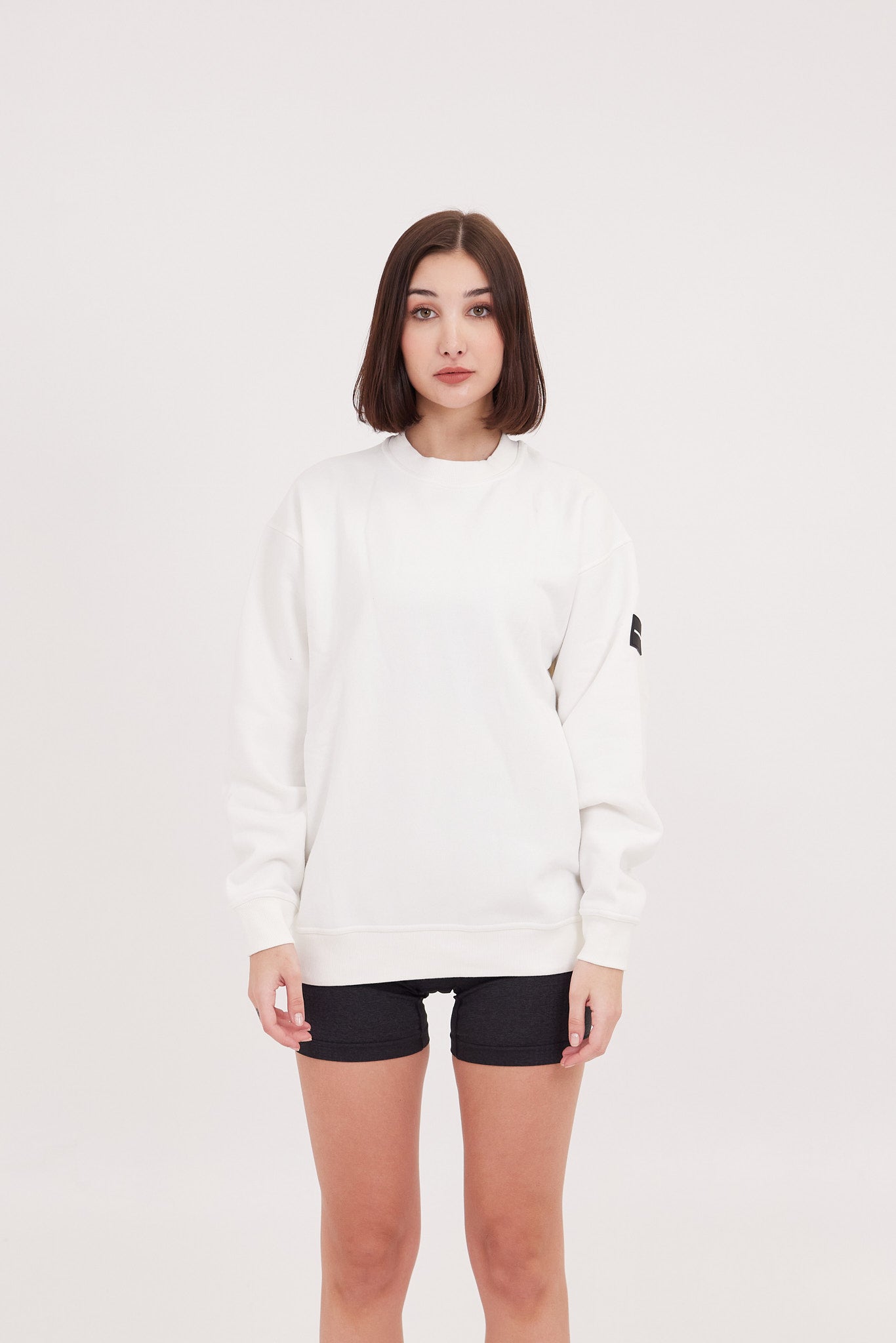 All-Day Lounge Fleece Sweatshirt in white