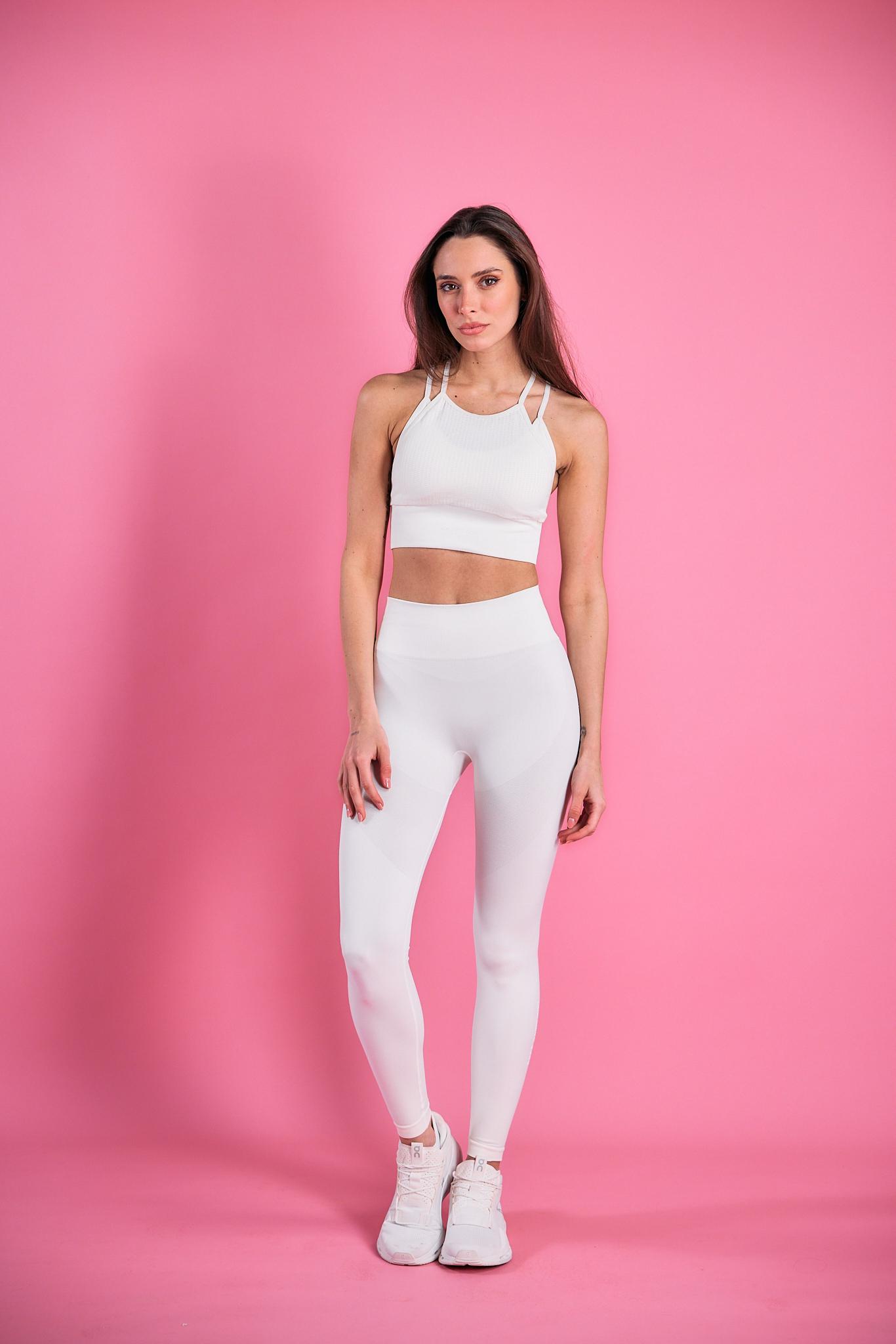 Seamless Sculpt Double Strap Bra Tank in vanilla